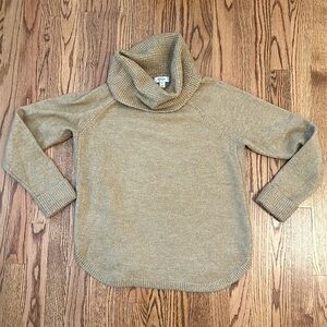 Style & Co Tan Cowl Neck Curved Hem Sweater